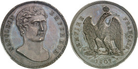 FRANCE - FRANCE
Premier Empire / Napoléon Ier (1804-1814). Essai en bronze au module de 100 francs 1807 par Vassallo, Frappe spéciale (SP) 1807, Gêne...