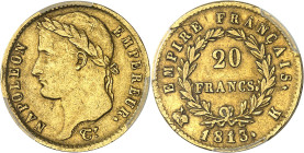 FRANCE - FRANCE
Premier Empire / Napoléon Ier (1804-1814). 20 francs Empire 1813, K, Bordeaux.
Av. NAPOLEON EMPEREUR. Tête laurée à gauche, signatur...