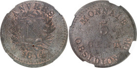 FRANCE - FRANCE
Premier Empire / Napoléon Ier (1804-1814). 5 centimes siège d’Anvers 1814, Anvers (atelier de l’arsenal).
Av. ANVERS. Grande N dans ...