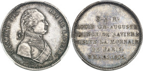 FRANCE - FRANCE
Premier Empire / Napoléon Ier (1804-1814). Module de 2 francs, visite de la Monnaie de Paris par le Prince de Bavière, Frappe spécial...