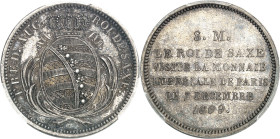 FRANCE - FRANCE
Premier Empire / Napoléon Ier (1804-1814). Module de 2 francs, visite de la Monnaie de Paris par Frédéric-Auguste I de Saxe, Frappe s...
