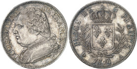 FRANCE - FRANCE
Louis XVIII (1814-1824). 5 francs buste habillé 1814, A, Paris.
Av. LOUIS XVIII ROI DE FRANCE. Buste habillé de Louis XVIII à gauche...