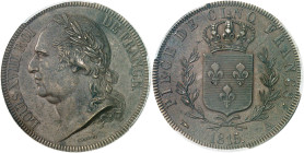 FRANCE - FRANCE
Louis XVIII (1814-1824). Essai de 5 francs, concours de 1815, par Droz, Frappe spéciale (SP) 1815, A, Paris.
Av. LOUIS XVIII ROI - D...