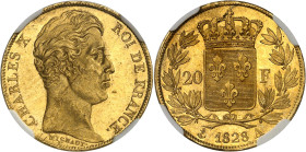 FRANCE - FRANCE
Charles X (1824-1830). 20 francs 1828, A, Paris.
Av. CHARLES X ROI DE FRANCE. Tête nue à droite, au-dessous signature MICHAUT et T c...