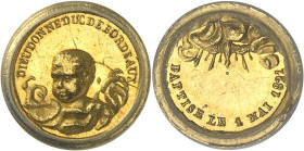 FRANCE - FRANCE
Henri V (1820-1883). Médaillette en or, baptême du duc de Bordeaux 1821.
Av. DIEUDONNÉ DUC DE BORDEAUX. Tête de trois quarts à gauch...