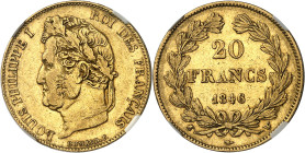FRANCE - FRANCE
Louis-Philippe Ier (1830-1848). 20 francs tête laurée 1846, W, Lille.
Av. LOUIS PHILIPPE I - ROI DES FRANÇAIS. Tête laurée à gauche ...