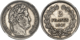 FRANCE - FRANCE
Louis-Philippe Ier (1830-1848). 2 francs 1843, A, Paris.
Av. LOUIS PHILIPPE I - ROI DES FRANÇAIS. Tête laurée à droite, au-dessous, ...