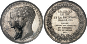 FRANCE - FRANCE
Louis-Philippe Ier (1830-1848). Médaille, visite du Duc et de la Duchesse d’Orléans à la Monnaie de Paris, par Barre, Frappe spéciale...