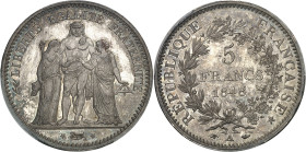 FRANCE - FRANCE
IIe République (1848-1852). 5 francs Hercule 1848, A, Paris.
Av. LIBERTÉ ÉGALITÉ FRATERNITÉ. Hercule entre la Liberté et l’Égalité ;...