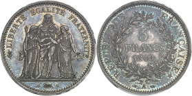FRANCE - FRANCE
IIe République (1848-1852). 5 francs Hercule, Flan bruni (PROOF) 1849, A, Paris.
Av. LIBERTÉ ÉGALITÉ FRATERNITÉ. Hercule entre la Li...