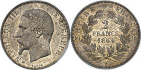 FRANCE - FRANCE
Second Empire / Napoléon III (1852-1870). 2 francs tête nue 1854, A, Paris.
Av. (différent) NAPOLEON III - EMPEREUR (différent). Têt...