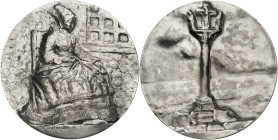 FRANCE - FRANCE
IIIe République (1870-1940). Médaille, la Bretagne par Charles Dufresne, SAMF n° 63 1902, Paris.
Av. Bretonne assise à droite, en co...