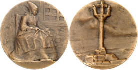 FRANCE - FRANCE
IIIe République (1870-1940). Médaille, la Bretagne par Charles Dufresne, SAMF n° 164 1902, Paris.
Av. Bretonne assise à droite, en c...