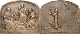 FRANCE - FRANCE
IIIe République (1870-1940). Médaille, Jeunes aveugles par Hippolyte Lefebvre, SAMF n° 185 1902, Paris.
Av. Groupe de jeunes aveugle...