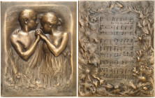 FRANCE - FRANCE
IIIe République (1870-1940). Médaille, Tendres amants, heureux époux par Albert Bartholomé, SAMF n° 193 1905, Paris.
Av. Un jeune co...