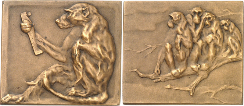 FRANCE - FRANCE
IIIe République (1870-1940). Médaille, Le singe à la statuette ...