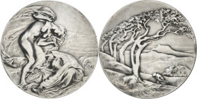 FRANCE - FRANCE
IIIe République (1870-1940). Médaille, le Vent par Camille Lefèvre, SAMF n° 9 1906, Paris.
Av. Une jeune femme nue, debout, et un ho...