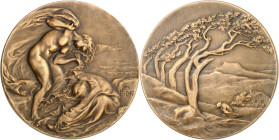 FRANCE - FRANCE
IIIe République (1870-1940). Médaille, le Vent par Camille Lefèvre, SAMF n° 162 1906, Paris.
Av. Une jeune femme nue, debout, et un ...