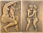 FRANCE - FRANCE
IIIe République (1870-1940). Médaille, Caresse maternelle et jeux d’enfants par Albert Marque, SAMF n° 60 1907, Paris.
Av. Une femme...