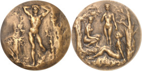 FRANCE - FRANCE
IIIe République (1870-1940). Médaille, Adolescents par Louis Dejean, SAMF n° 161 1907, Paris.
Av. Un adolescent nu, dans un décor ch...