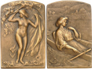 FRANCE - FRANCE
IIIe République (1870-1940). Médaille, L’Été par Firmin-Marcelin Michelet, SAMF n° 116 1908, Paris.
Av. Sous un arbre, une femme nue...