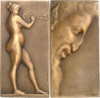 FRANCE - FRANCE
IIIe République (1870-1940). Médaille, Faunesse et Faune par Paul-Léonard Durousseau, SAMF n° 104 1908, Paris.
Av. Une faunesse joua...