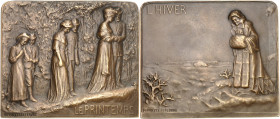 FRANCE - FRANCE
IIIe République (1870-1940). Médaille, Printemps et Hiver par Hippolyte Lefebvre, SAMF n° 68 1909, Paris.
Av. LE PRINTEMPS. Sur un c...