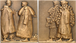 FRANCE - FRANCE
IIIe République (1870-1940). Médaille, Paysans croates par Robert Franges-Mihanovic, SAMF n° 118 1909, Paris.
Av. Couple de paysans ...