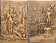 FRANCE - FRANCE
IIIe République (1870-1940). Médaille, Hélène dans les ruines de Troie par René Grégoire, SAMF n° 108 1909, Paris.
Av. EΛENH. Hélène...