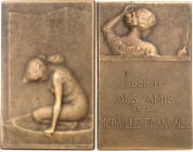FRANCE - FRANCE
IIIe République (1870-1940). Médaille, la toilette par Ovide Yencesse, SAMF n° 45 1910, Paris.
Av. Jeune femme au bain, d’après Edga...