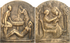 FRANCE - FRANCE
IIIe République (1870-1940). Médaille, le Bain par Fernand David, SAMF n° 29 1910, Paris.
Av. Dans un sauna, autour d’une vasque, tr...