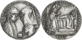 FRANCE - FRANCE
IIIe République (1870-1940). Médaille, les fondateurs de l’hôtel-Dieu de Beaune (Nicolas Rolin et Guigones de Salins), par Henri Bouc...