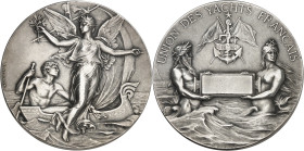 FRANCE - FRANCE
IIIe République (1870-1940). Médaille, Union des yachts français, par F. Vernon ND (1892), Paris.
Av. Un nautonier dans une barque a...