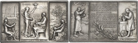 FRANCE - FRANCE
IIIe République (1870-1940). Plaquette, cinquantenaire de la fondation de la maison Christofle, par O. Roty 1893, Paris.
Av. CHARLES...