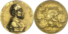 FRANCE - FRANCE
IIIe République (1870-1940). Médaille d’Or, hommage à Émile Zola, par A.-L.-M. Charpentier, Frappe spéciale (SP) ND (c.1899), Paris....