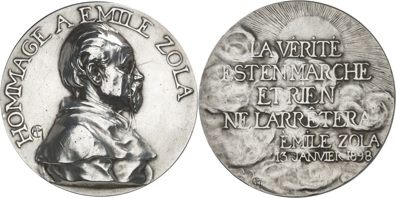 FRANCE - FRANCE
IIIe République (1870-1940). Médaille, hommage à Émile Zola, pa...