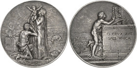 FRANCE - FRANCE
IIIe République (1870-1940). Médaille, Rédemption, par G. Dupré ND (1901), Paris.
Av. Un homme s’agenouille aux pieds de la Vierge q...