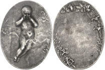 FRANCE - FRANCE
IIIe République (1870-1940). Médaille, Naissance, par J.-P. Legastelois ND (1904), Paris.
Av. Un nouveau-né soutenu par des nuées, e...