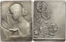 FRANCE - FRANCE
IIIe République (1870-1940). Plaque, Méditation, par J. Borgeaud ND (1904), Paris.
Av. MÉDITATION. Une jeune femme, de profil, se pe...