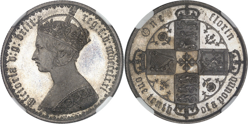 GRANDE-BRETAGNE - UNITED KINGDOM
Victoria (1837-1901). Florin (2 shillings), éc...