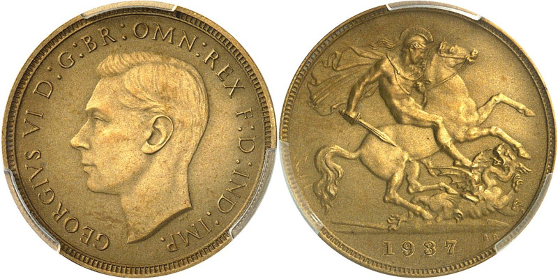 GRANDE-BRETAGNE - UNITED KINGDOM
Georges VI (1936-1952). Demi-souverain, flan m...