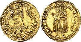 GRÈCE - GREECE
Achaïe (principauté d’), Amédée (1367-1402). Florin d’or de poids léger ND, Moncalieri.
Av. °PRIN:CEPS° - °ACHAYE: ZC°. Dans un quadr...