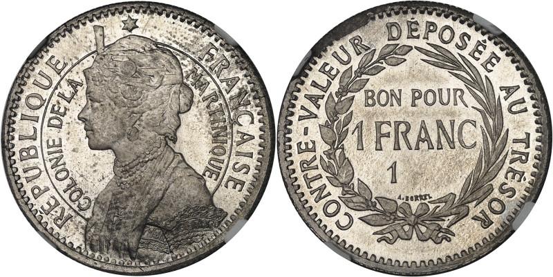 MARTINIQUE - MARTINIQUE
IIIe République (1870-1940). Présérie de 1 franc, date ...