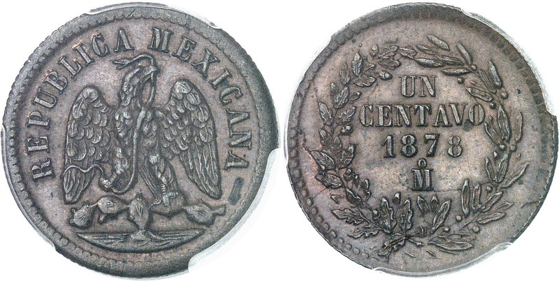 MEXIQUE - MEXICO
République du Mexique (1821-1917). Un centavo 1878, M°, Mexico...