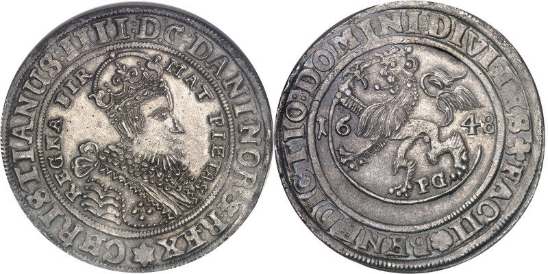 NORVÈGE - NORWAY
Christian IV (1588-1648). Speciedaler 1648 PG, Christiania.
A...