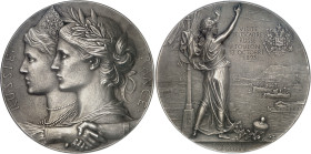 RUSSIE - RUSSIA
Alexandre III (1881-1894). Médaille, visite de l’escadre russe à Toulon, par J. C. Chaplain 1893, Paris.
Av. RUSSIE - FRANCE. Allégo...
