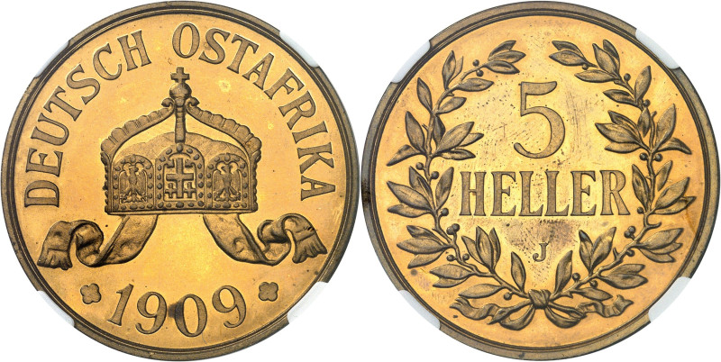 TANZANIE - TANZANIA
Afrique Orientale Allemande, Guillaume II. 5 heller, Flan b...