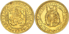 TCHÉCOSLOVAQUIE - CZECHOSLOVAKIA
Première république tchécoslovaque (1918-1938). Ducat 1926, Kremnitz.
Av. REPUBLIKA ČESKOSLOVENSKÁ (date). Écu au l...