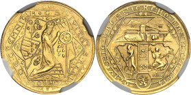 TCHÉCOSLOVAQUIE - CZECHOSLOVAKIA
Première république tchécoslovaque (1918-1938). Ducat, réouverture des mines de Kremnica (Körmöcbánya) d’après Anton...