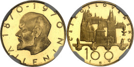 TCHÉCOSLOVAQUIE - CZECHOSLOVAKIA
République socialiste tchécoslovaque (1948-1990). Médaille au module de 100 let, centenaire de la naissance de Lénin...